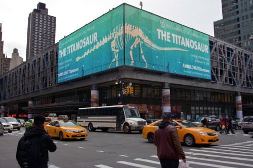 Titanosaur was even advertised in times square. Source